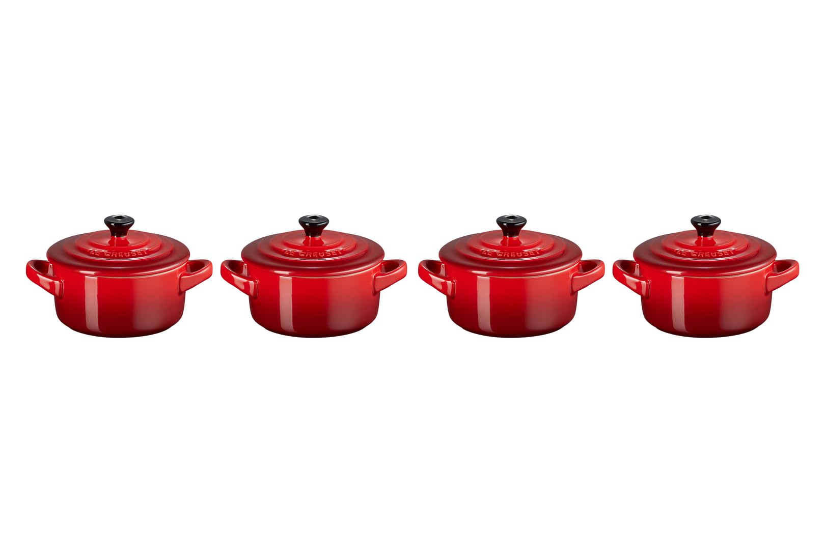 調理器具 LE CREUSET cocotte set LE CREUSET Set de 4 mini cocottes de cerámica de gres, 250 ml